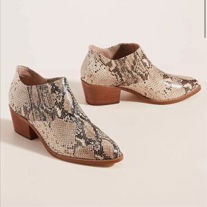 Anthropologie Marion Python Ankle Bootie